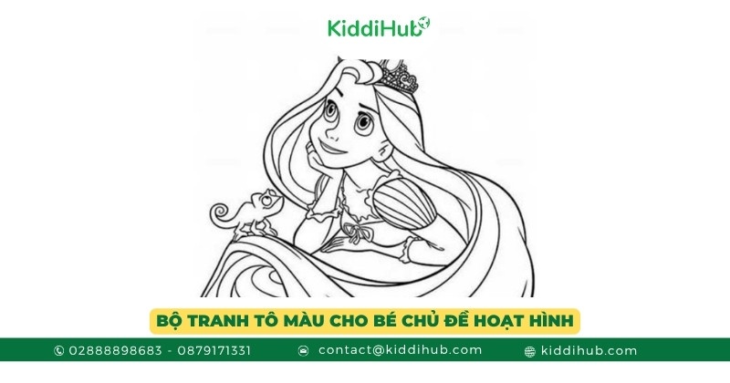 Bộ tranh tô màu dành cho trẻ với chủ đề hoạt hình