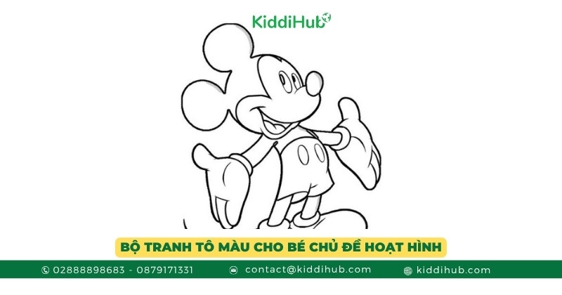 Bộ tranh tô màu dành cho trẻ với chủ đề hoạt hình