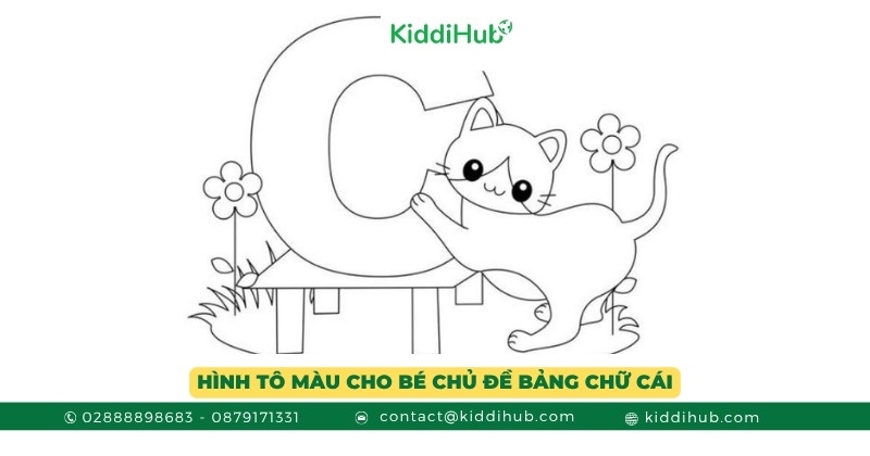 Tranh tô màu chủ đề bảng chữ cái dành cho bé