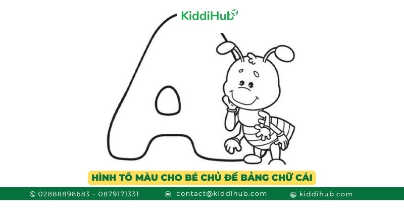 Tranh tô màu chủ đề bảng chữ cái dành cho bé