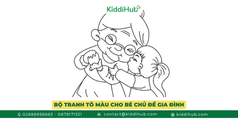 Bộ tranh tô màu dành cho bé gái 4 tuổi với chủ đề về gia đình