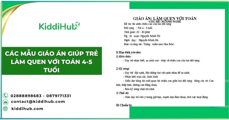 Các mẫu giáo án giúp trẻ làm quen với toán 4-5 tuổi
