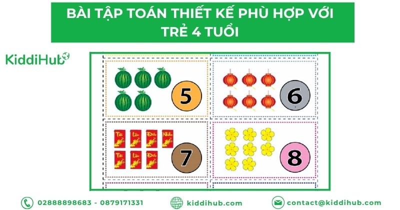 Bài tập toán thiết kế phù hợp với trẻ 4 tuổi