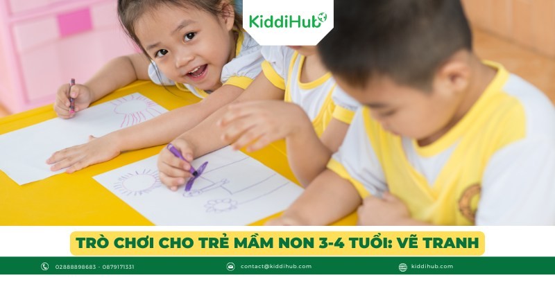 Trò chơi cho trẻ mầm non 3-4 tuổi: Vẽ tranh