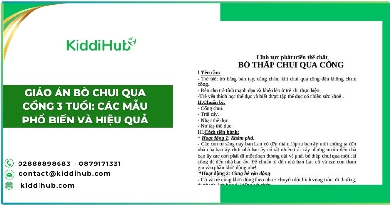 Giáo án bò chui qua cổng 3 tuổi: Các mẫu phổ biến và hiệu quả