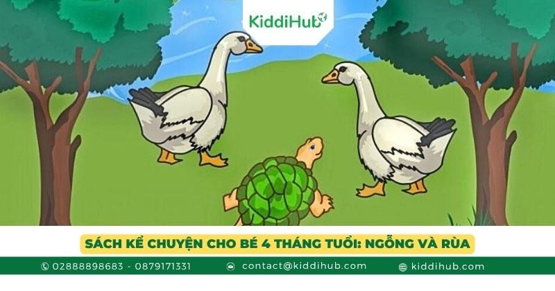 Sách kể chuyện cho bé 4 tháng tuổi: Ngỗng và rùa