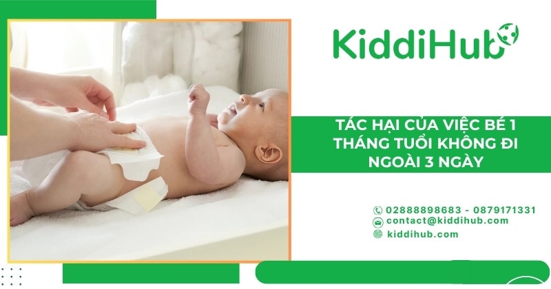 Tác hại của việc bé 1 tháng tuổi không đi ngoài 3 ngày