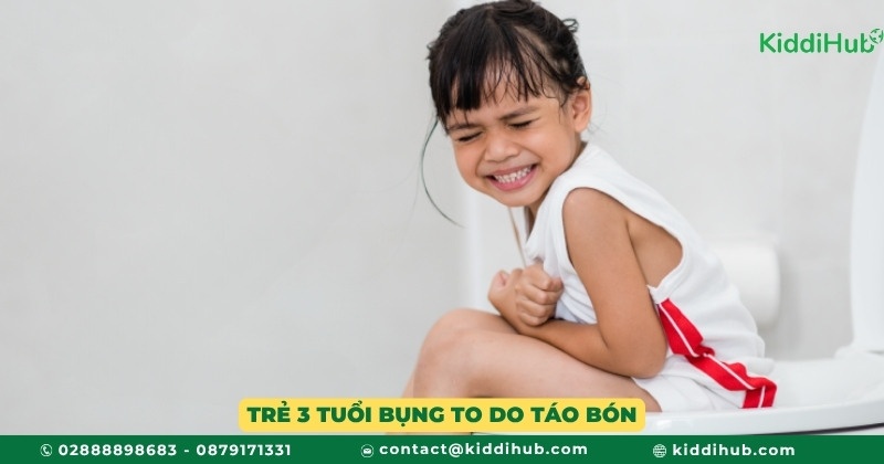 Trẻ 3 tuổi bụng to do táo bón