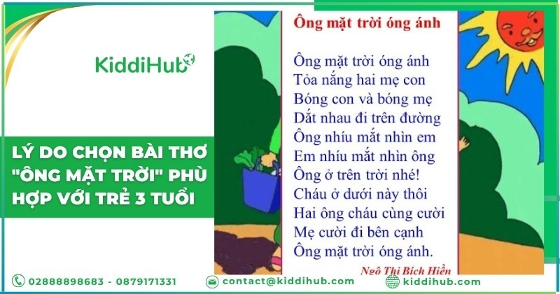 Lý do chọn bài thơ "Ông mặt trời" phù hợp với trẻ 3 tuổi