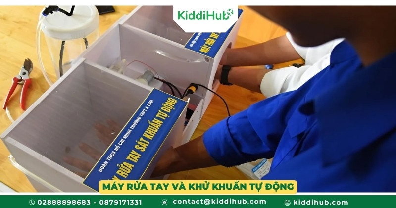 Máy rửa tay và khử khuẩn tự động