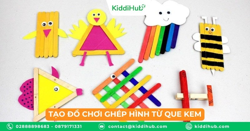 Tạo đồ chơi ghép hình từ que kem