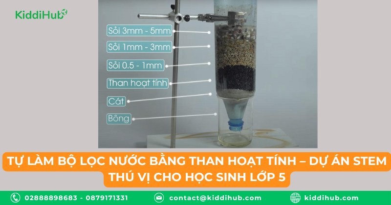 Tự làm bộ lọc nước bằng than hoạt tính – Dự án STEM thú vị cho học sinh lớp 5