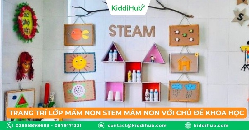 Trang trí lớp mầm non STEM mầm non với chủ đề khoa học: Gợi mở thế giới kỳ diệu cho trẻ