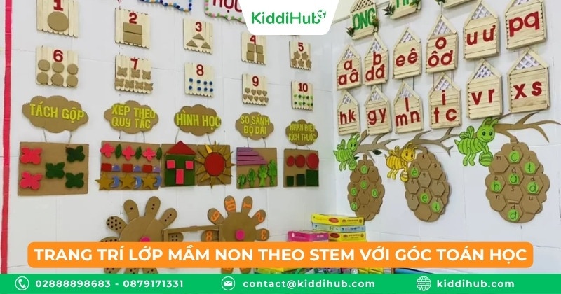 Trang trí lớp mầm non theo STEM với góc toán học