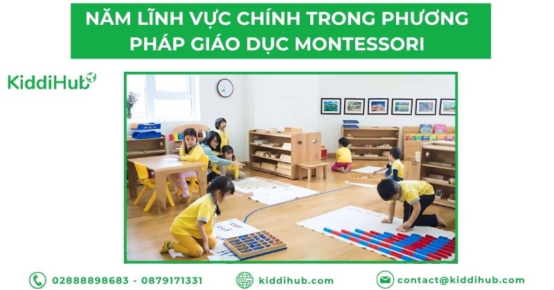 Năm lĩnh vực chính trong phương pháp giáo dục Montessori