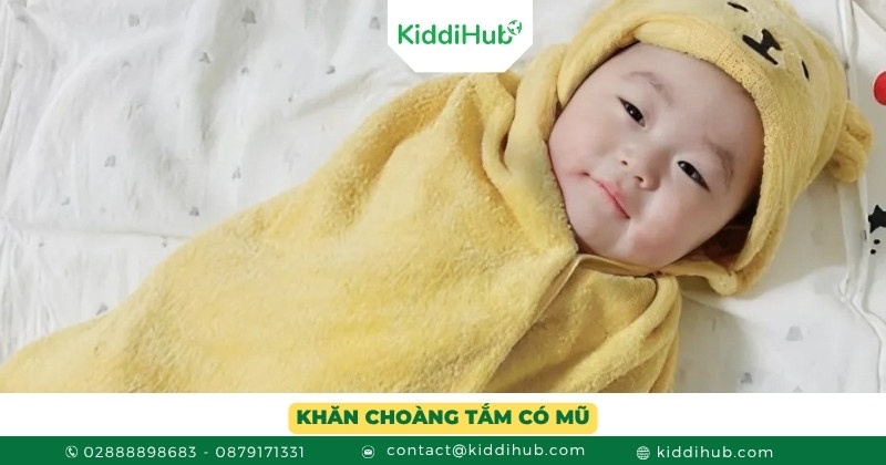 Khăn choàng tắm có mũ – Giữ ấm cho bé sau khi tắm