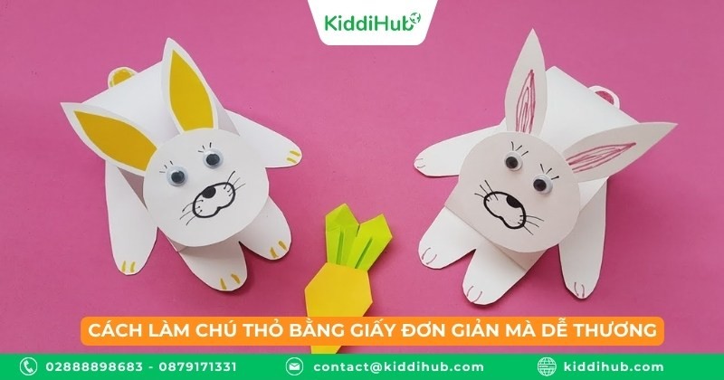 Cách làm chú thỏ bằng giấy đơn giản mà dễ thương