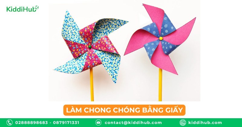 Làm chong chóng bằng giấy