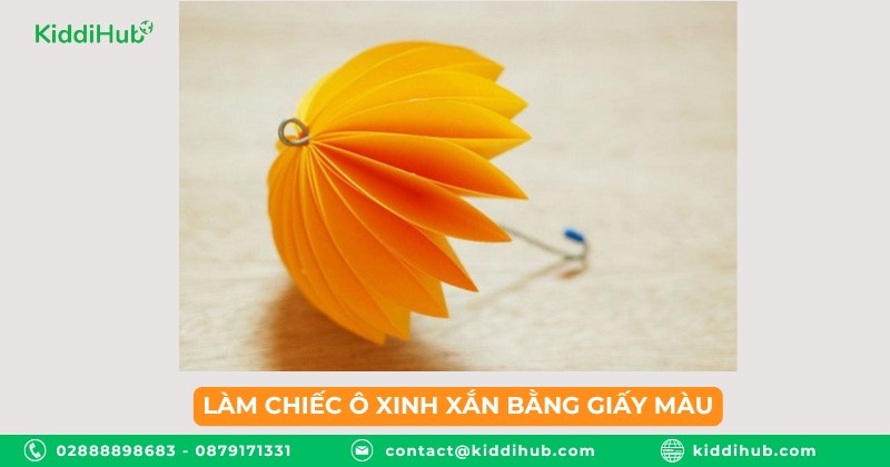 Làm chiếc ô xinh xắn bằng giấy màu