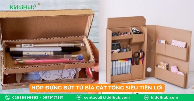 Hộp đựng bút từ bìa cát tông siêu tiện lợi