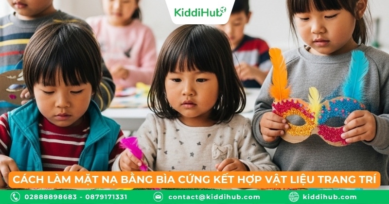Cách làm mặt nạ bằng bìa cứng kết hợp vật liệu trang trí