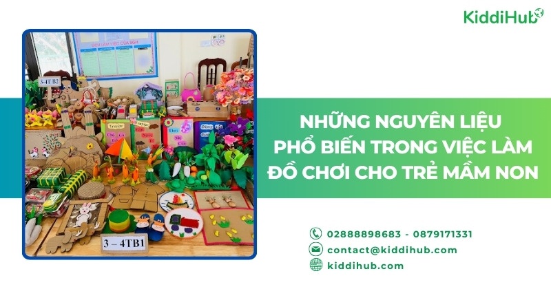 Những nguyên liệu phổ biến trong việc làm đồ chơi cho trẻ mầm non