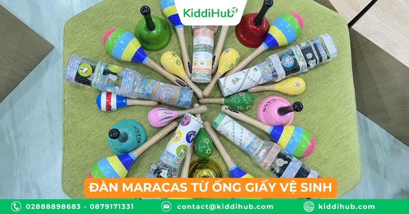 Đàn maracas từ ống giấy vệ sinh