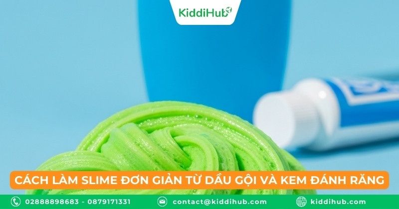 Cách làm slime đơn giản từ dầu gội và kem đánh răng