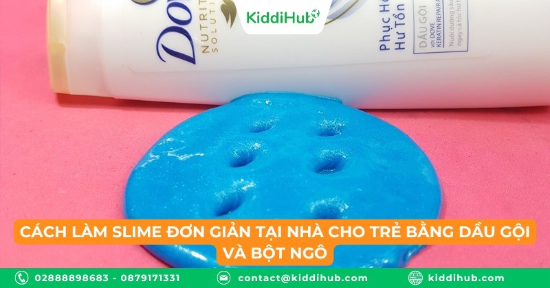 Cách làm slime đơn giản tại nhà cho trẻ bằng dầu gội và bột ngô