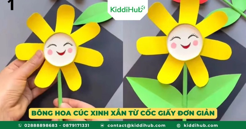 Bông hoa cúc xinh xắn từ cốc giấy đơn giản