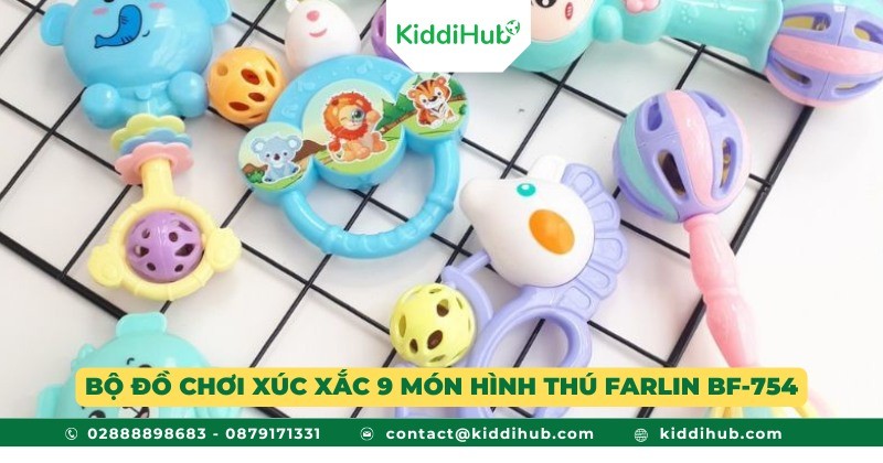 Bộ đồ chơi xúc xắc 9 món hình thú Farlin BF-754
