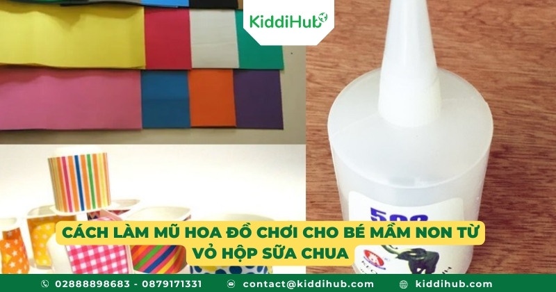 Cách làm mũ hoa đồ chơi cho bé mầm non từ vỏ hộp sữa chua