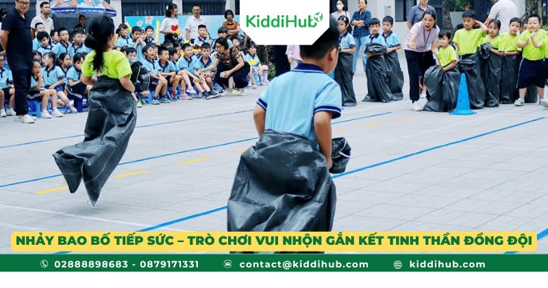 Nhảy bao bố tiếp sức – Trò chơi vui nhộn gắn kết tinh thần đồng đội