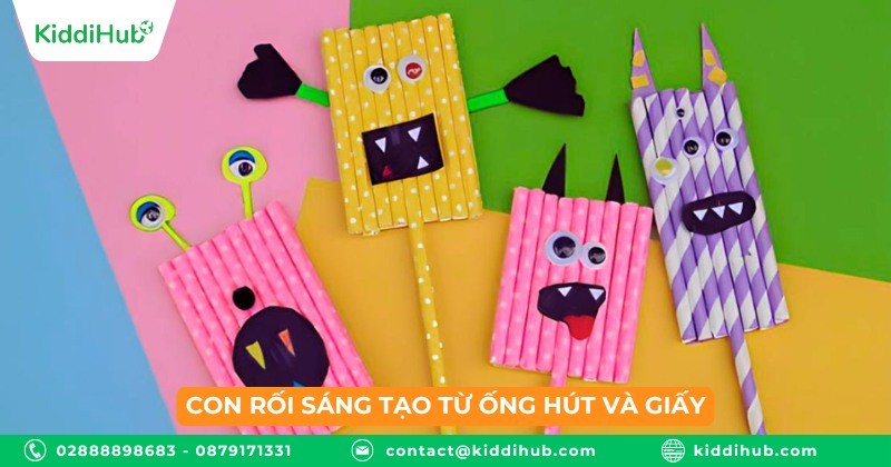 Con rối sáng tạo từ ống hút và giấy
