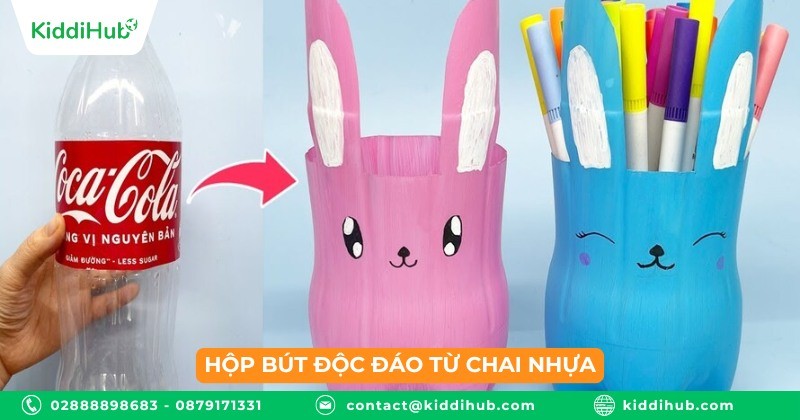 Hộp bút độc đáo từ chai nhựa