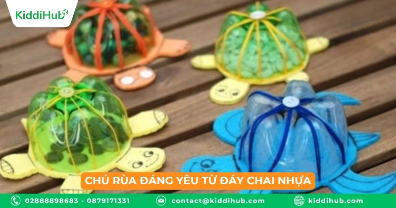 Chú rùa đáng yêu từ đáy chai nhựa