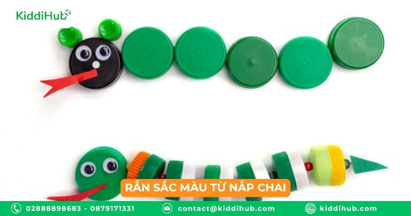 Rắn sắc màu từ nắp chai