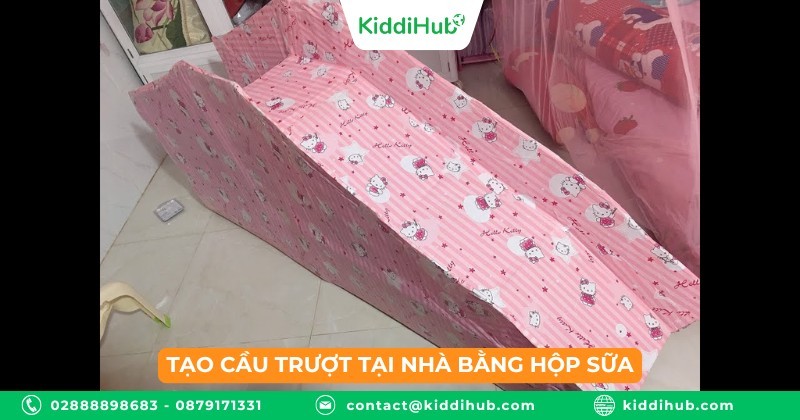 Tạo cầu trượt tại nhà bằng hộp sữa