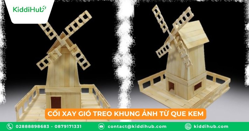 Cối xay gió treo khung ảnh từ que kem