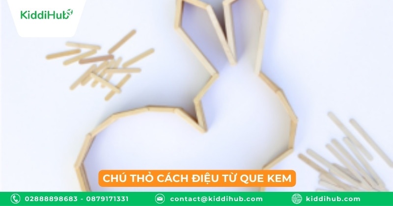 Chú thỏ cách điệu từ que kem