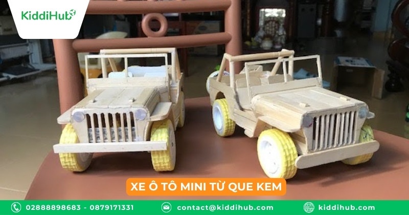 Xe ô tô mini từ que kem