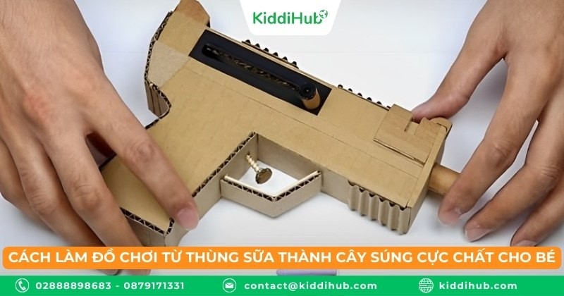 Cách làm đồ chơi từ thùng sữa thành cây súng cực chất cho bé