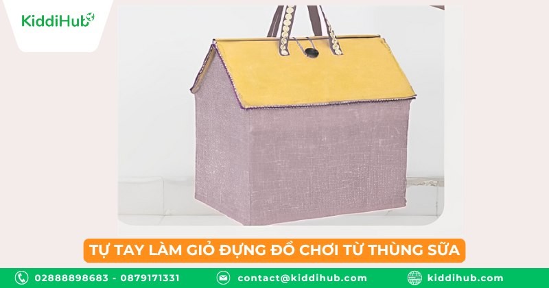 Tự tay làm giỏ đựng đồ chơi từ thùng sữa