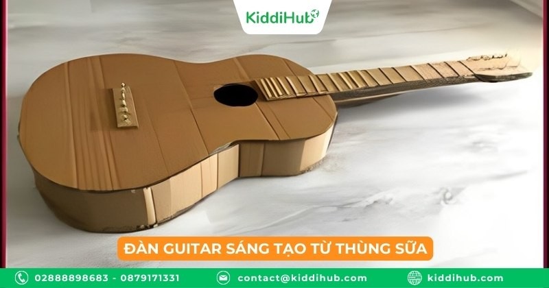 Đàn guitar sáng tạo từ thùng sữa