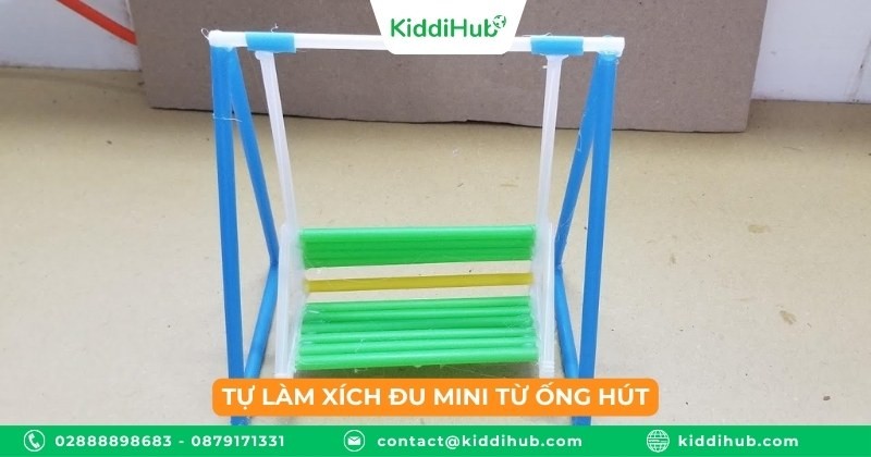 Tự làm xích đu mini từ ống hút
