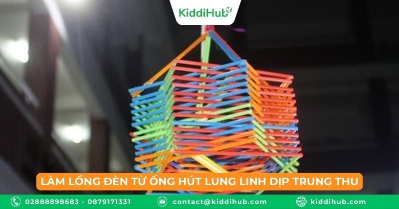 Làm lồng đèn từ ống hút lung linh dịp Trung Thu