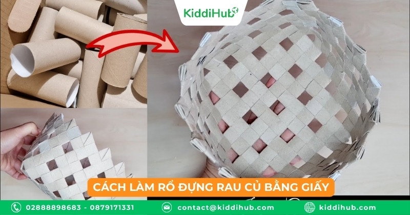 Cách làm rổ đựng rau củ bằng giấy