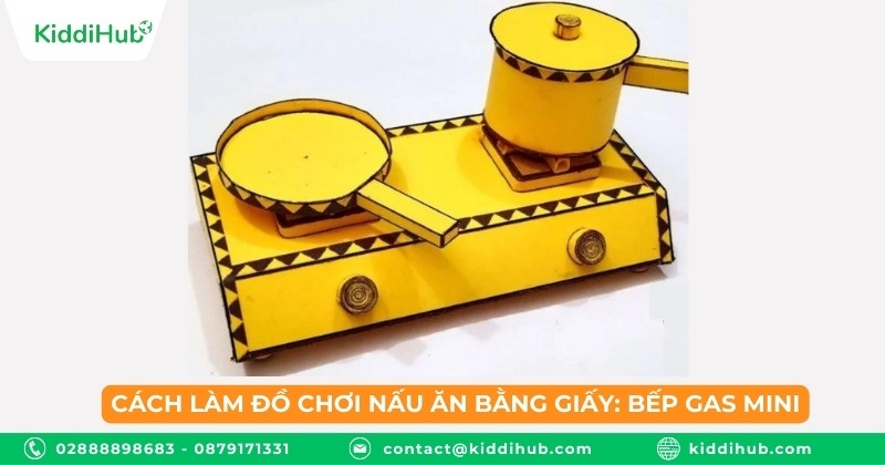 Cách làm đồ chơi nấu ăn bằng giấy: Bếp gas mini