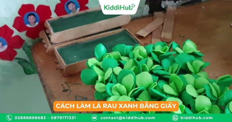 Cách làm lá rau xanh bằng giấy