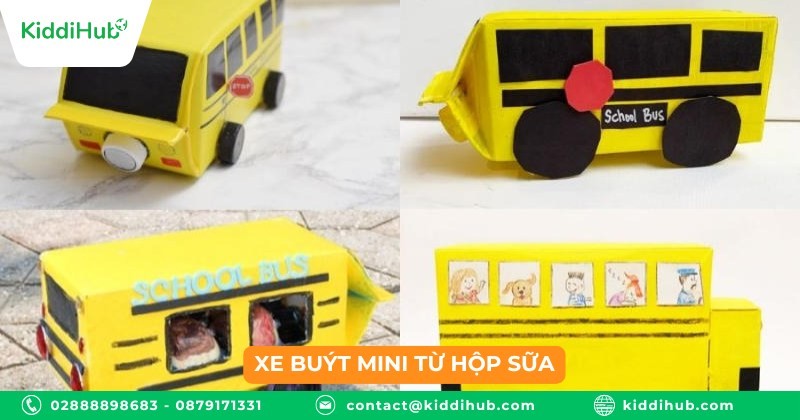 Xe buýt mini từ hộp sữa